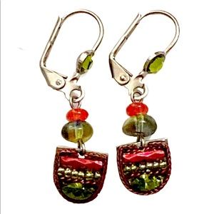 ADAYA MAYA Orange Green Dangle earrings